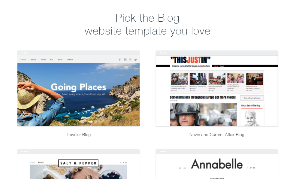 Wix blog template