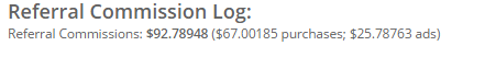 Referral commision log