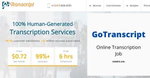Go Transcript: Online Transcription Job - HOWPO
